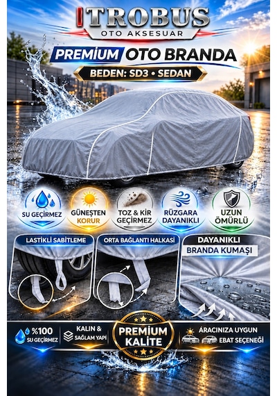 Chevrolet Cavalier 1982-2005 Uyumlu Premium Araba Brandası Oto Branda Sd3 Beden