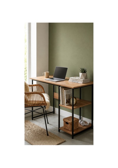 Vienna 2 Raflı Metal Ayak Çalışma Masası Laptop Masası Bilgisayar Masası 60x120cm Siyah - Çam Vienna 2 Raflı Metal Ayak Çalışma Masası Laptop Masası Bilgisayar Masası 60x120cm Siyah - Çam