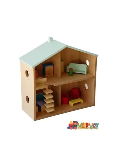 Wood&joy Renkli Evcilik Evi-mint Yeşili