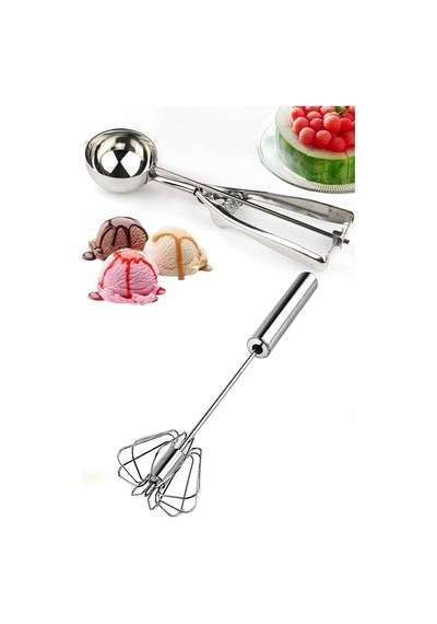 Çelik Dondurma Kaşığı & Otomatik Basmalı Çırpıcı Çelik Belirtilmemiş Diğer