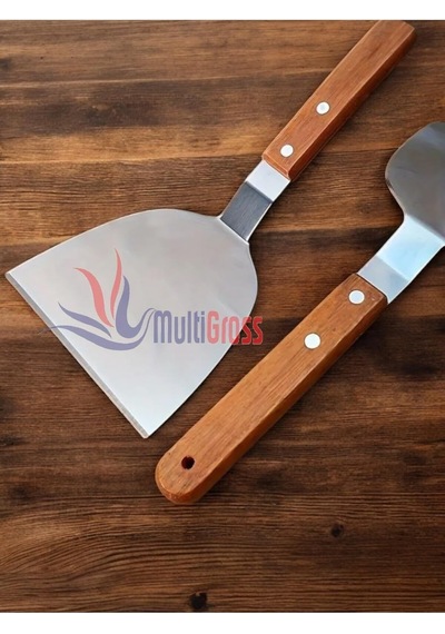 Tr Ahşap Saplı Paslanmaz Çelik Spatula, Metalik Diğer