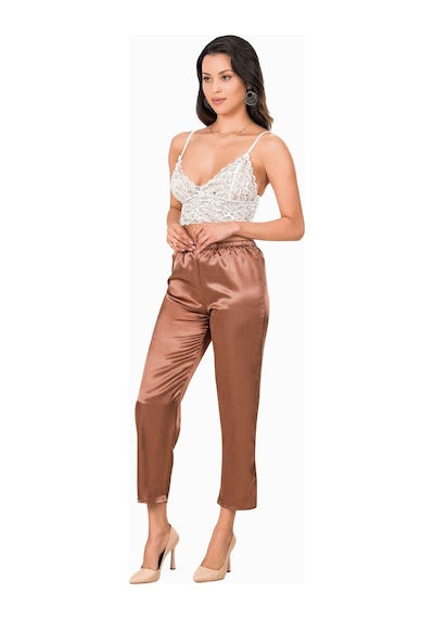 Hepsine Rakip Kadın İp Askılı Bralet Saten Pantolon Pijama Takımı Altüst Gecelik 001