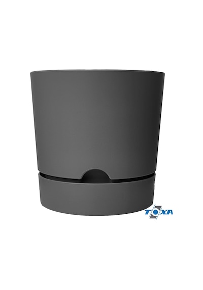 Begonya Saksı Tabaklı Drenajlı Mat Plastik Çiçek Saksısı 4 Adet, 1,8 Litre, 15cm, Gri