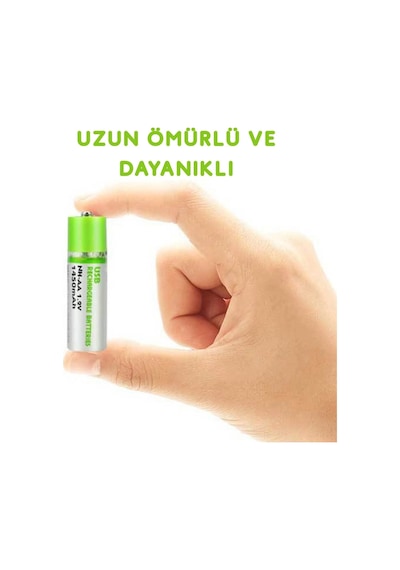 Usb Şarjlı 1450mah Aa 1.2v Lityum Kalem Pil 2 Li Set Dönüşümlü Batarya