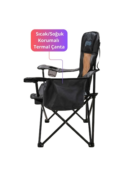 Gray Wolf Sıcak/soğuk Korumalı Termal Çantalı Dayanıklı Lüks Kamp Sandalyesi Antrasit