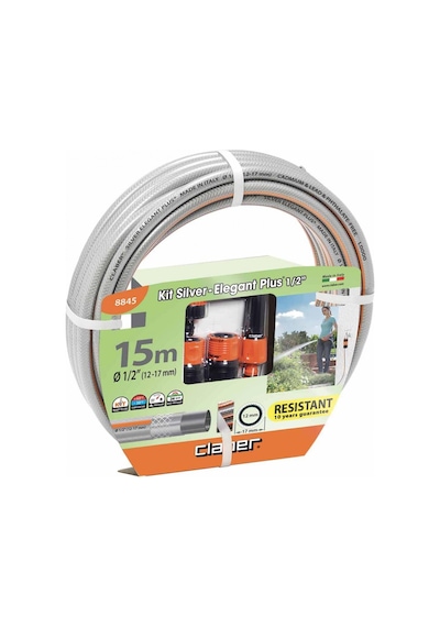 Claber 8845 Silver Elegant Kit Sulama Ve Hortum Seti 15 Mt 1/2