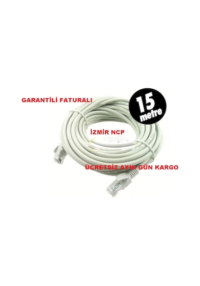 15 Metre Modem Kasa Arasi Cat5 Kablo