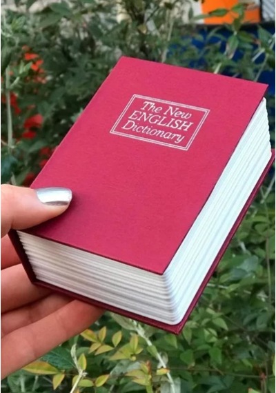Kitap Görünümlü Gizli Kasa Çelik Para Mücevher Altın Kutusu-Bordo