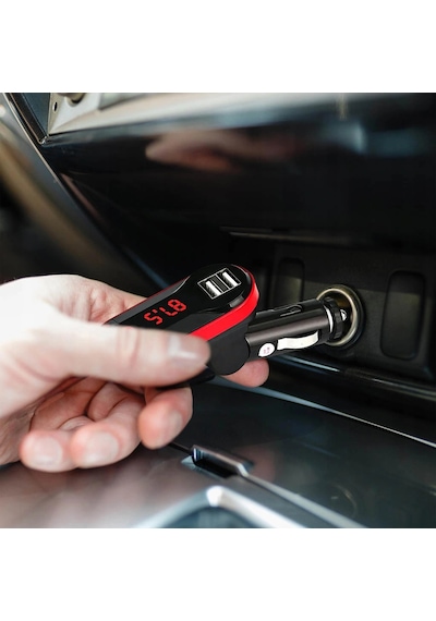 Divex Kumandalı Çakmaklık Girişli Araç Fm Transmitter Bluetooth 2xusb - Sd Kart Mavi Dt-600
