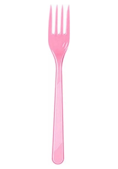 Plastik Çatal Pembe Çatal 25 Adet Kullan At Çatal