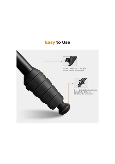 K&f Concept 160cm Kamera Monopodu, 5 Bölmeli Yükseklik Ayarlı Alüminyum Monopod