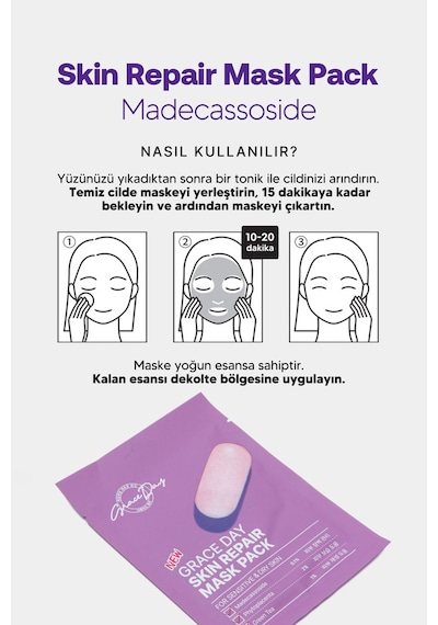 Grace Day Hassas Ciltler İçin Bariyer Onarıcı Kağıt Maske Grace Day Skin Repair Mask Pack