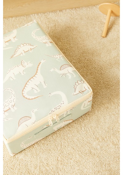 Ocean Home Textile Çocuk Odası Dinozor Destekli Kutu Hurç 31 X 38 X 12 Cm Mint