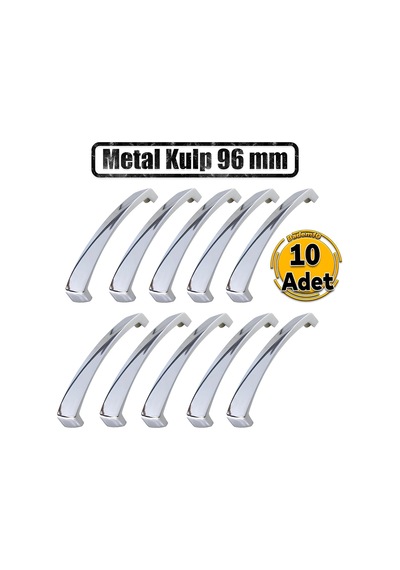 10 Adet Motif Mobilya Mutfak Dolabı Çekmece Dolap Kapak Kulpları Kulbu Krom 96 Mm 9.6 Cm Metal Kulp Çok Renkli