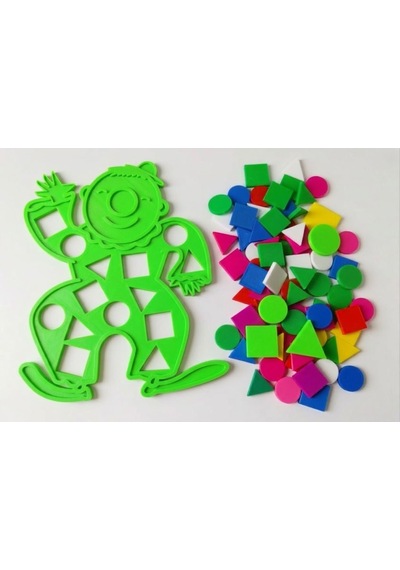 Eğitici Geometrik Şekiller - Renkli Şekil Eşleştirme - Zeka Geliştirici Çocuk Puzzle - Yeşil