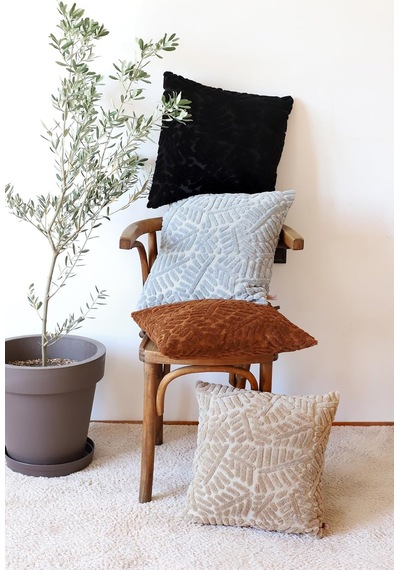 Tr Bohem Özel Tasarım Punch Panç Desen Kare Dekoratif Kırlent Kılıfı 50x50 Cm Forest Natural Genel