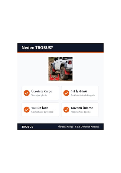 Trobus Renault Clio 1998-2005 Uyumlu Kırmızı Çamurluk Paçalığı Tozluk Yumuşak 2'li Set