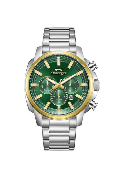 Slazenger Sl.09.2479.2.05 Quartz Çelik Altın/gri Yeşil Kadran 43 Mm Erkek Kol Saati Gri