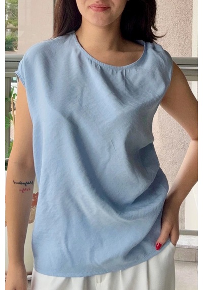 Bb Butik Basic Tasarım Dokuma Modal Kumaş Kolsuz Bluz Rahat Kalıp Modern Kadın Bluz My3535 Mavi Bb Butik Basic Tasarım Dokuma Modal Kumaş Kolsuz Bluz Rahat Kalıp Modern Kadın Bluz My3535 Mavi