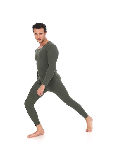 Sauna Suit Unisex Termal Içlik, Kışlık Sıcak Tutan Pamuklu Yakmayan, Termal Takım, Termal Fanila Iclik Haki