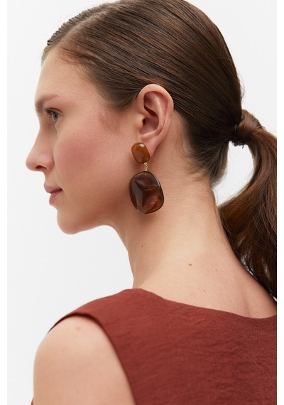Oval Sallantılı Küpe Gold