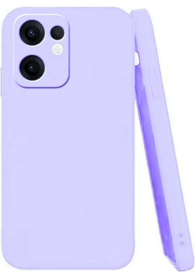 Oppo Reno 13F Uyumlu Silikon Kılıf - Kamera Korumalı Esnek Pastel Renk Kapak - Lila