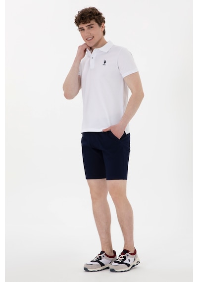 U.S. Polo Assn. Erkek Slim Fit Polo Yaka Beyaz Basic Tişört 50298011-VR013