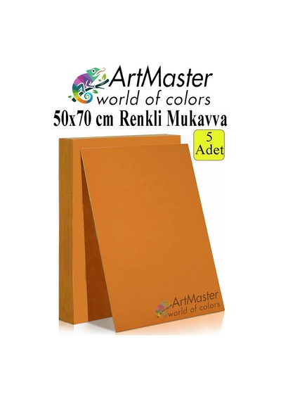 Turuncu Renkli Mukavva 50x70 Cm 5 Adet 1 Paket Renkli Sert Karton 1.0 Mm Anasınıfı Hobi Etkinlik Okul Öncesi Elişi