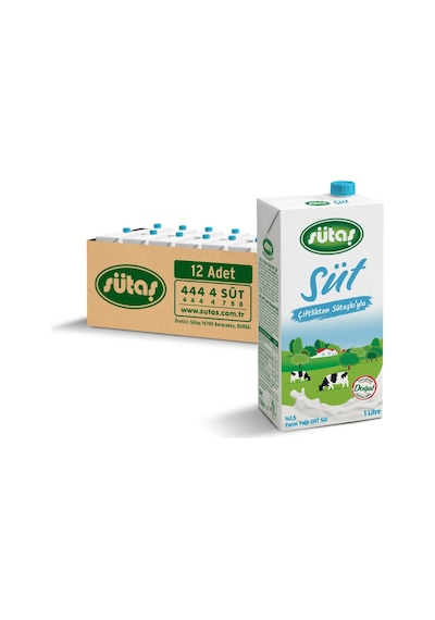 Yarım Yağlı Süt 1 L 12 Adet