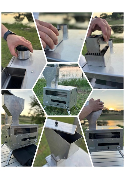 Ortatif Kuzineli Pelet&odun Kamp , Piknik , Outdoor Sobası Paslan