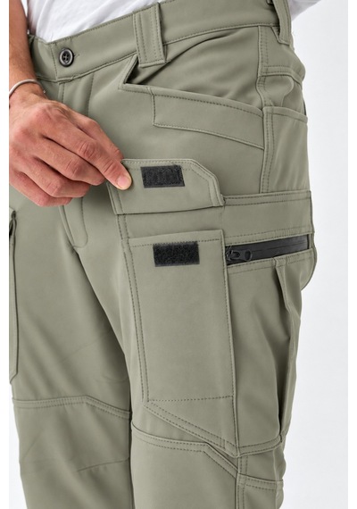 Dechers Erkek Kışlık İçi Polarlı Rüzgar Su Geçirmez Soft Shell Taktik Pantolon - E231 Bej