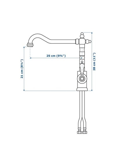 Ikea Glıttran Eviye Bataryası, Pirinç Rengi, 28 Cm