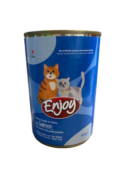 Enjoy Somonlu Kedi Konservesi Sos İçinde Et Parçacıklı 400 Gr