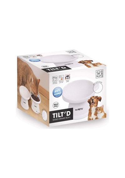 M-pets Tilt'd Raised Ceramic Bowl 150 Ml