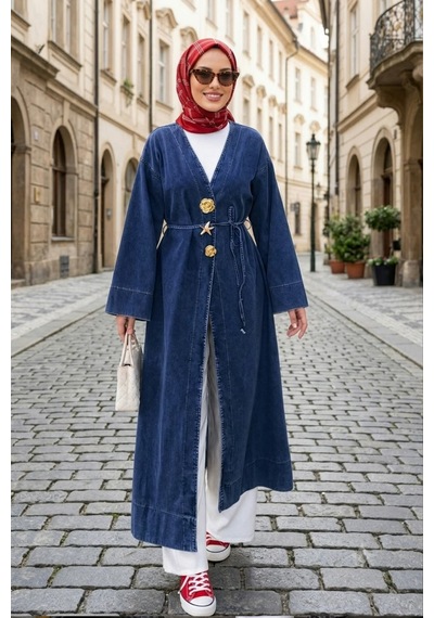 Hb Harma Time Butik Kadın Rüveyda Tokalı Koyu Kot Mavi Kap Koyu Mavi Koyu Mavi