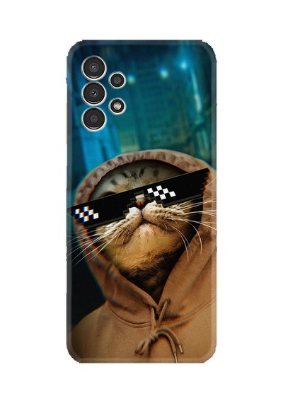 Samsung Samsung Galaxy Uyumlu A54 Kılıf Resimli Desenli Silikon Platinium Series Troll Cat 1897