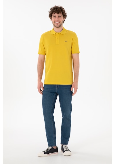 U.S. Polo Assn. Erkek Regular Fit Polo Yaka Sarı Basic Tişört 50306007-VR094