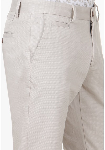 Ramsey Bej Dokuma Regular Fit Casual Pamuk Karışımlı Pantolon