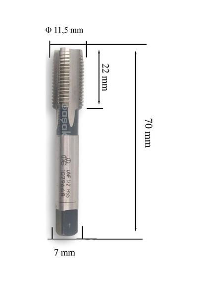 Mte Unf 1/2" Usa İnce Vidalı El Kılavuzu 2 Li Hss Dın 2181