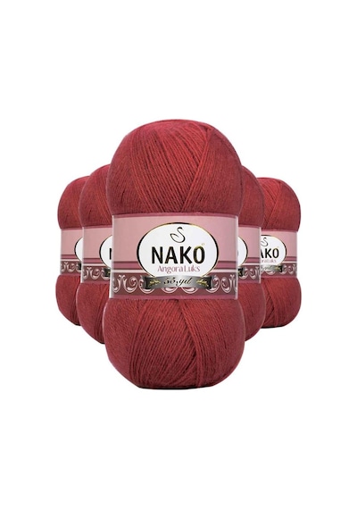 5 Adet Angora Lüks El Örgü İpi Bordo 6679