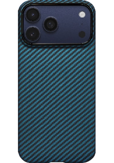 Apple Uyumlu iPhone 17 Pro Max Kılıf M-safeli Kamera Kontrol Butonlu Aramid Fiber Pitaka Ultra-slim Siyah-mavi Siyah - Mavi