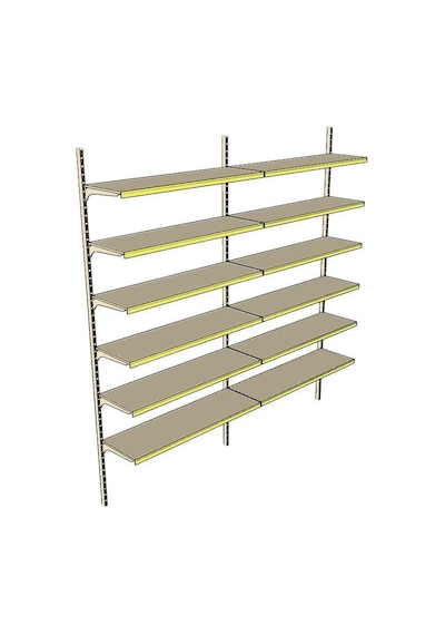 6 Katlı 2'li Market Rafı - Duvara Monte, Ekonomik Market Rafı Mavi-40x95 Cm Mavi