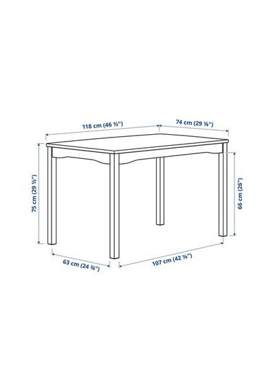 Ikea Hauga Mutfak Masası, Beyaz, 118x74 Cm