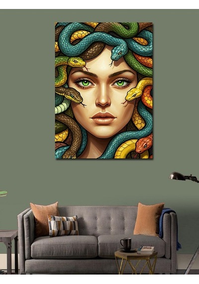 Kanvas Tablo Medusa Ve Yılan Saçlar 50cmx70cm