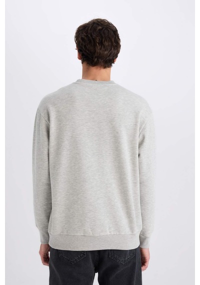 DeFacto Oversize Geniş Kalıp Bisiklet Yaka Kalın Basic Düz Sweatshirt E5955AX24WNGR384 Gri DeFacto Oversize Geniş Kalıp Bisiklet Yaka Kalın Basic Düz Sweatshirt E5955AX24WNGR384 Gri