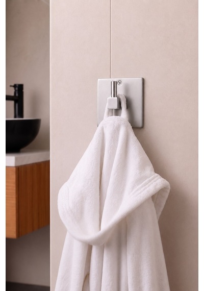 Sas Haus Banyo Düzenleyici Set 4 Parça Yapışkanlı Şampuanlık Tuvalet Kağıtlığı Havluluk Askı Tss-01 Beyaz