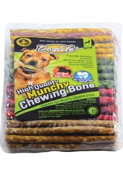 Doglife Burgu Çubuk Karışık Renkli Köpek Ödülü 10 G 100'lü