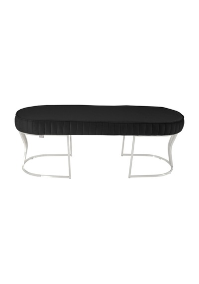 Viego Silver Striped- Antrasit Kapitoneli Chester Model Puf & Bench & Koltuk & Uzun Makyaj Puff & Yatak Ucu &önü