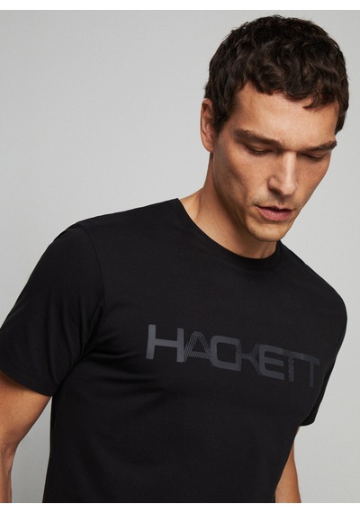 Hackett Siyah Erkek Pamuklu T-shirt Hm500783