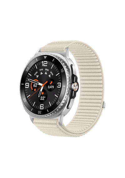 Caseonn Samsung Galaxy Watch 8 44mm Kordon Hasır Kumaş Nylon Kayış Starlight